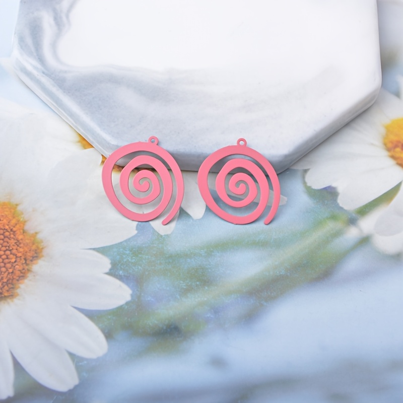 20pcs Copper Alloy Painted Multicolor Spiral Charms Set